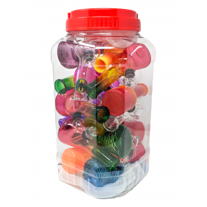 5" Mini Assorted Design Beaker Water Pipe - (Jar of 20) [JARWP20]