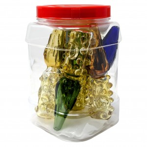 6" Assorted Color Pineapple Shape Hand Pipe 7ct JAR - [PA7CTJAR]