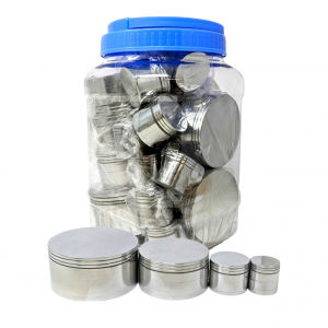 Assorted 4 Part Silver Grinders - Sizes (100/80/42/32mm) - 20Ct JAR [SGJAR]