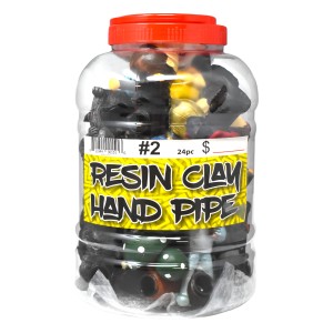 Peruvian Hand Crafted Hand Pipe - Assorted (24CT JAR)