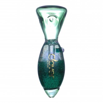 Clover Glass - 4.5" Spoon Shape Glitter Glycerin Hand Pipe - 25ct Jar 