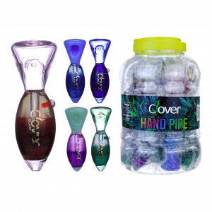 Clover Glass - 4.5" Spoon Shape Glitter Glycerin Hand Pipe - 25ct Jar 