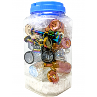 5"- 6" Assorted Designs Electroplated Bubblers 16Ct Jar - [WPL16JAR]