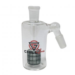 Chill Glass - Ash Catcher 45 Angle Tire Perc  - 14mm Male - [JLG-27]