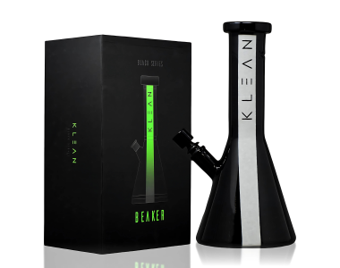 KLEAN - Black & white Series Beaker Bong - Glow in the Dark