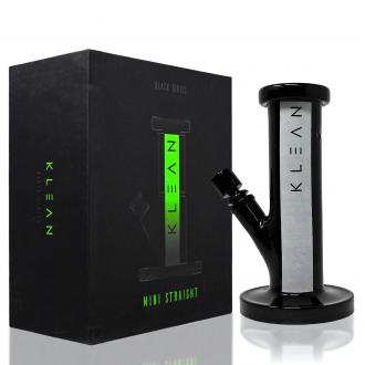 KLEAN - Black & white Series Mini Straight Water Pipe - Glow in the Dark