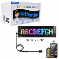 LED Strip Sign 35.35" x 7.56" Customizeable Matrix Panel w/ Remote Control 