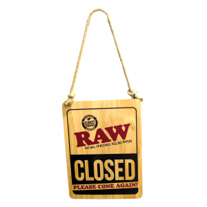 Raw Wood Sign - Open/Close Please Cone In!'