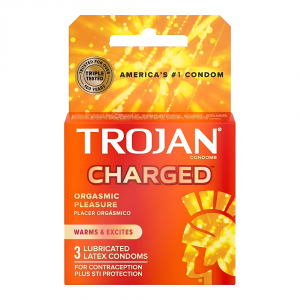 Trojan Charged 3's Lubricated Latex Condoms - 6pk