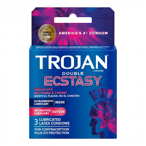 Trojan Double Ecstasy 3's Ultra smooth Lubricant Condoms - 6pk