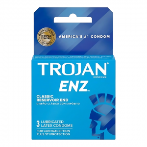 Trojan ENZ Blue 3's Lubricated Latex Condoms - 6pk