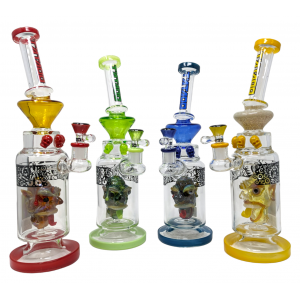 13" TATAOO Glass Devil Face Perc Glass Perc Water Pipe  [C309]