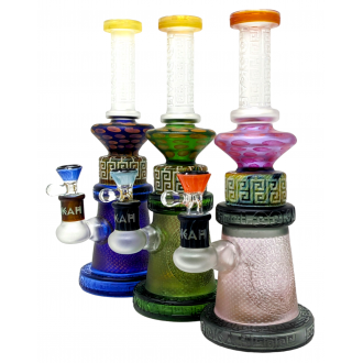 Lookah - 11" Sand Blasted Mandala Showerhead Perc Water Pipe - [C320]