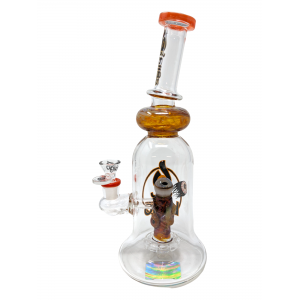 12" BIIGO Glass By Lookah Bell Bottom Devil Eye Perc Water Pipe Rig (Orange) - [GT037]