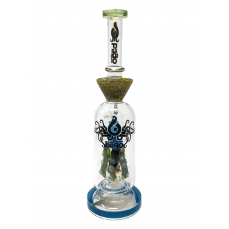 13.5" BIIGO Glass By Lookah Octopus Tentacle Perc Straight Water Pipe Rig (Blue) - [GT046]