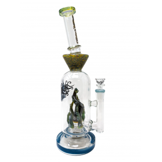 13.5" BIIGO Glass By Lookah Octopus Tentacle Perc Straight Water Pipe Rig (Blue) - [GT046]