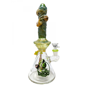 11" BIIGO Glass By Lookah Green Multi Devil Eye Matrix Perc Beaker Water Pipe - [GT063-GRN]