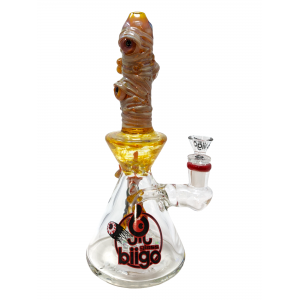 10" BIIGO Glass By Lookah Red Multi Devil Eye Matrix Perc Beaker Water Pipe - [GT064-RD]