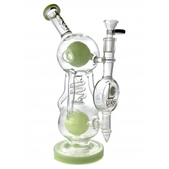 Lookah Glass - 12.5" Double Ball Chamber Recycler Water Pipe [WPC730]