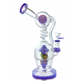 Lookah Glass - 12" Mushroom Valley Glass Water Pipe - [WPC741] 