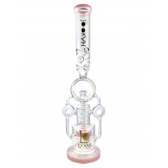 Lookah Glass - 21" Donut Chambers Multi Perc Water Pipe - [WPC760]