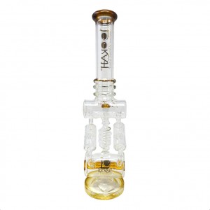 16.5" Lookah Spiral Double Barrel Chamber Inline With Multi Honeycomb Perc Water Pipe - [WPC772]