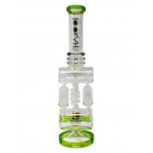 16.5" Lookah Spiral Double Barrel Chamber Inline With Multi Honeycomb Perc Water Pipe - [WPC772]