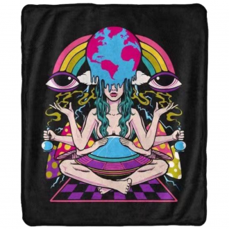 Fleece Throw Winter Blanket 60 x 50" inches - Yoga Art Woman Design