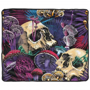 Fleece Throw Winter Blanket 60 x 50" inches - Mushroom Skull Design