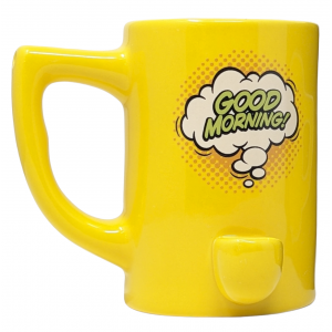 High Point Ceramic Yellow Good Morning Mug Hand Pipe - [PM002]