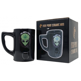 High Point Ceramic Alien Imprint Mug Hand Pipe - [PM052]