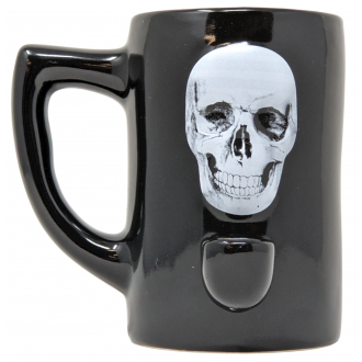 High Point Ceramic Skull Imprint Mug Hand Pipe - [PM007]