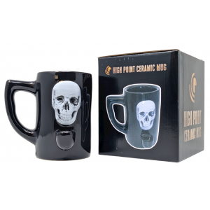 High Point Ceramic Skull Imprint Mug Hand Pipe - [PM007]