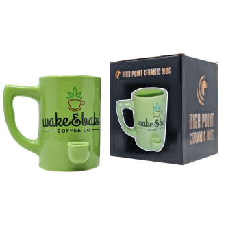 High Point Ceramic Green Wake & Bake Mug Hand Pipe - [PM013]