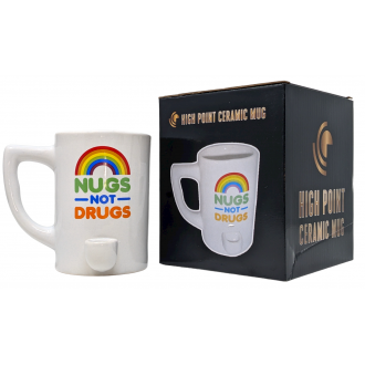 High Point Ceramic Rainbow Nugs Not Drugs Mug Hand Pipe - [PM032]