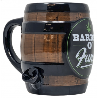 High Point Ceramic Barrel of Fun Mug Hand Pipe - [PM041]