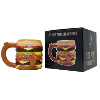 High Point Ceramic Hamburger Mug Hand Pipe - [PM061]