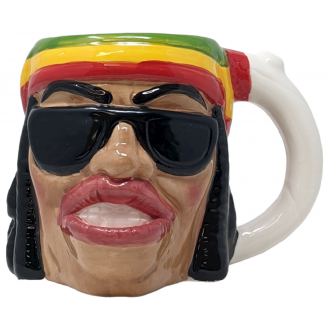 High Point Ceramic Rasta Man Mug Hand Pipe - [PM066]