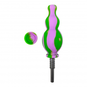 6.7'' Assorted Silicone Nectar Straw Set with Metal Tip & Silicone Dish - [FTCHP0051] [SWP316]