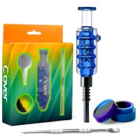 Clover Glass - Glycerin Filled Freezable Pipe Nectar Collector Set