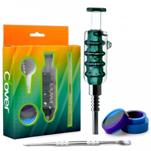 Clover Glass - Glycerin Filled Freezable Pipe Nectar Collector Set