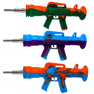 7.5" Aim for Aromas - Silicone Gun Shape Nectar Collector - Assorted [TX122]