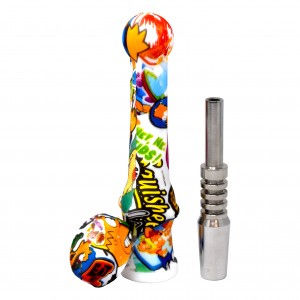 4.5" Playful Print Silicone 14mm Nectar Collector - Assorted