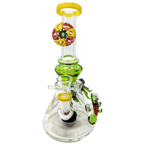 10" On Point Glass Sea Creature Pendants Showerhead Perc Beaker Water Pipe - [ABC17]