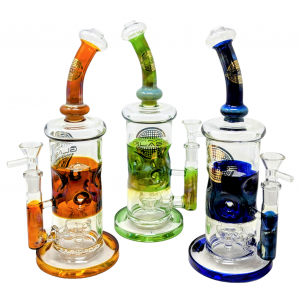 On Point Glass - 11" Assorted Fab Egg Center Showerhead Perc Water Pipe - [ABC187]