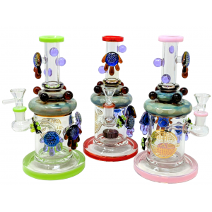 9" On Point Glass Assorted Oozing Honey Bee Water Pipe Rig - [ABC202]