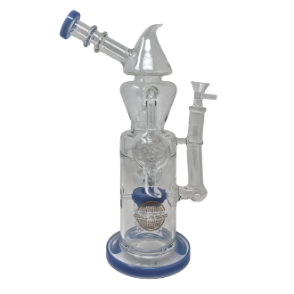 14" On Point Glass Double Disk Recycler Water Pipe [JD927] 