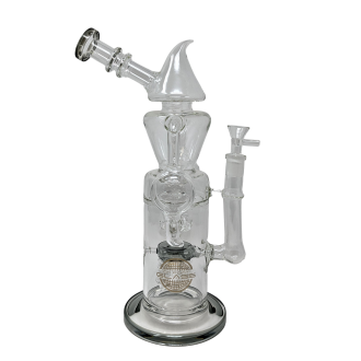 14" On Point Glass Double Disk Recycler Water Pipe [JD927] 