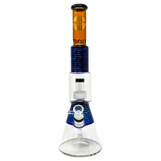 16" On Point Glass Matrix Perc Sand Blasted Beaker Water Pipe [MB1043]