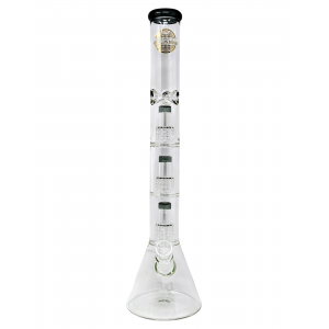 20" On Point Glass Color Rim Triple Matrix Perc Beaker Water Pipe [MB1064]